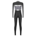 thumbnail image 4 of TiaoBug Womens Race Car Driver Long Sleeve Jumpsuit Catsuit Full Bodysuit Halloween Racer Jumper Costume Black L, 4 of 5