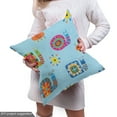 thumbnail image 5 of Ambesonne Snail Fabric by the Yard Upholstery, Sun and Flower Symbol Art, 1 Yard, Pale Blue Multicolor, 5 of 5