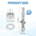 thumbnail image 2 of Uxcell 5 Pcs Ancrages en Coin, 5/8 Pouces x 5 Pouces Ancrages en Acier Inoxydable Boulons, Fixation Standard Robuste pour Base Murale en Ciment (Inclut Rondelles Écrous, Ton Argent), 2 of 6