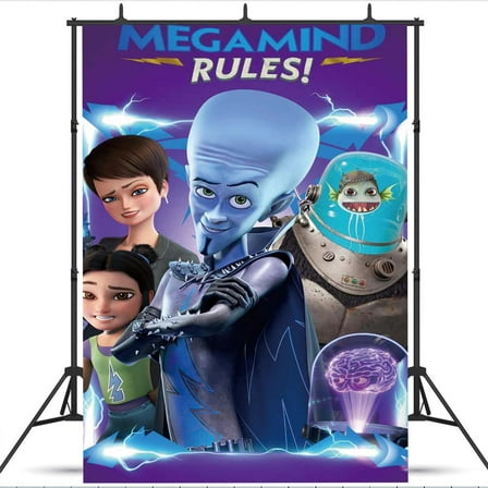 Megamind Rules school Backdrop Background Banner Taspestry Wall Decor Birthday Party Supplies Poster Fans