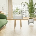 thumbnail image 3 of 18"H Round Coffee Table, Modern Small Side Table with Wood Legs and Storage Drawer, Simple Home End Table with White Tray for Living Room, Bedroom, Office, 3 of 8