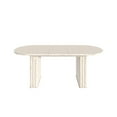 thumbnail image 3 of Noble House Phineas 78.74" Travertine-Inspired Oval Extendable Dining Table for 4–8, Wooden Strip Base, Beige, 3 of 15