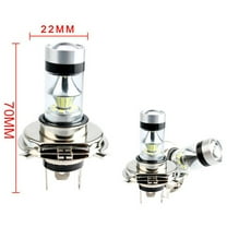 2 Pcs Car Led Headlight Bulb H4 Led Car Super Bright Fog Lamp Bulb 100W 6500K White Light 12V Universal Auto Accessories Fangkenuo