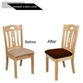 thumbnail image 6 of 6 Pcs Stretch Velvet chair Seat Slipcover Removable Washable Covers Protectors for Dining Room Coffee Color, 6 of 7