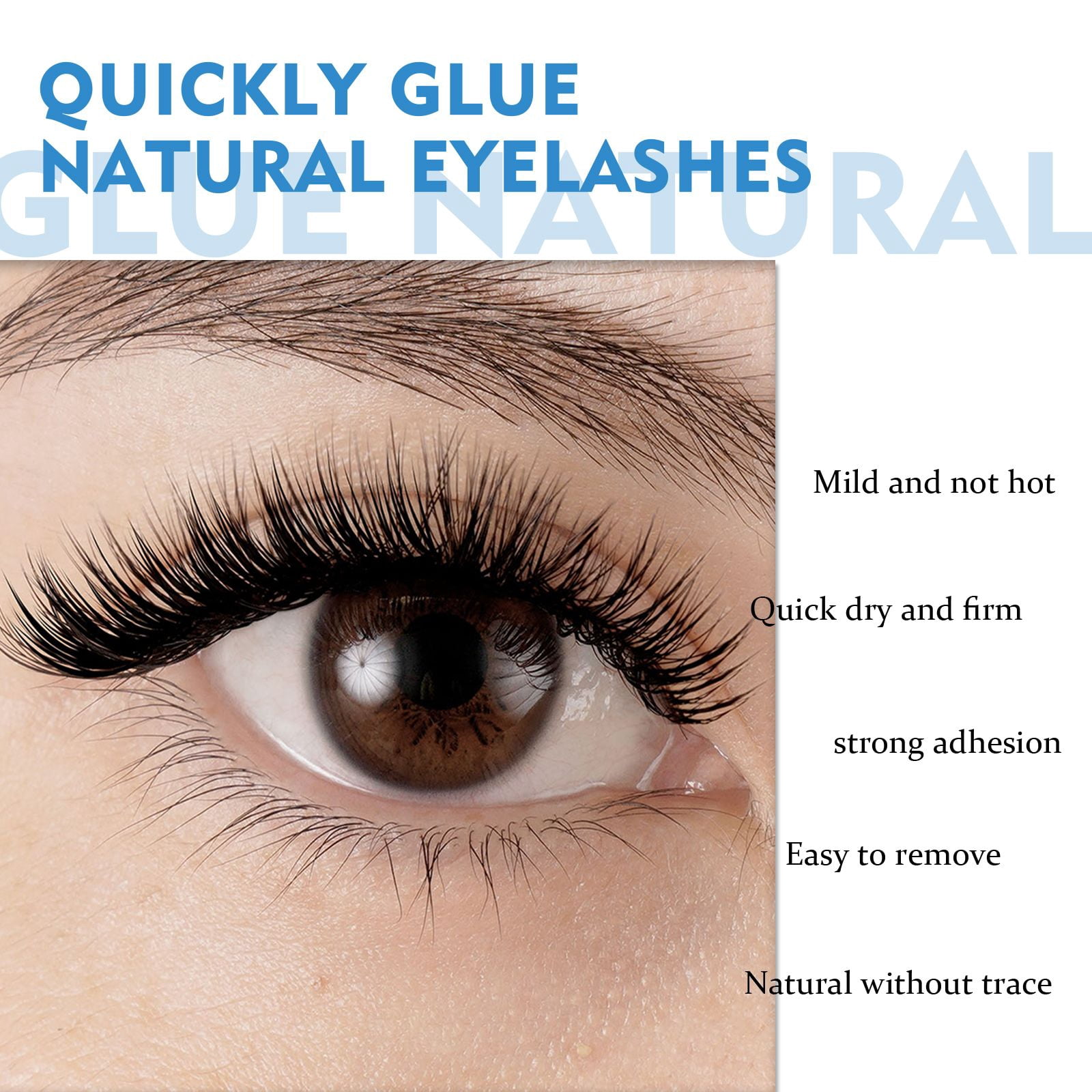 Alvantor Eyelash Glue Adhesive Fast Drying Gentle Non-Irritating Clear, 0.25oz