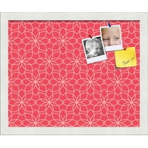 PinPix 16x13 Custom Cork Bulletin Board Floral Pink Poster Board Has a Fabric Style Canvas Finish, Framed in Floral Pink, by ArtToFrames (PinPix-549)