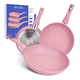 thumbnail image 1 of Juego De 3 Sartenes Antiadherentes De Mármol,sarten Cocina Xtellar Rosa, 1 of 3