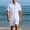 Suit-528White, variant on 2 Piece Outfits for Men Short Sleeve Camp Collar Shirt & Shorts Linen Textured Summer Beach Sets Loose Soft Breathable Cool Vacation Suits