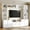 White, variant on Farmhouse Entertainment Center Wall Unit with Drawers & Adjustable Shelves, TV Stand Media Console with Bridge for TVs Up to 70"