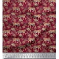 thumbnail image 1 of Soimoi Poly Georgette Fabric Leaves & Tiger Jungle Print Fabric by The Yard 42 Inch Wide, 1 of 1