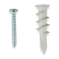 thumbnail image 2 of Hillman Drywall Wallboad Anchor Screws, #8, Nylon and Steel, Self-Drilling, 75 lbs, White and Silver, 20 sets, 2 of 9