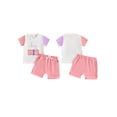 thumbnail image 2 of Suealasg Big Sister Little Sister Matching Outfits Letter Print Short Sleeve Tops and Elastic Waist Shorts 2Pcs Kids Toddler Baby Girls Summer Clothes, 2 of 9