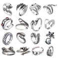 thumbnail image 1 of Juego De Anillos Punk Vintage De 16 Piezas Anillo Abierto De Animal Lindo Anillos Apilables Góticos Para Mujeres, Hombres Y Niñas Yuarrent AP007681-02, 1 of 6