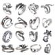 thumbnail image 1 of Juego De Anillos Punk Vintage De 16 Piezas Anillo Abierto De Animal Lindo Anillos Apilables Góticos Para Mujeres, Hombres Y Niñas Yuarrent AP007681-02, 1 of 6