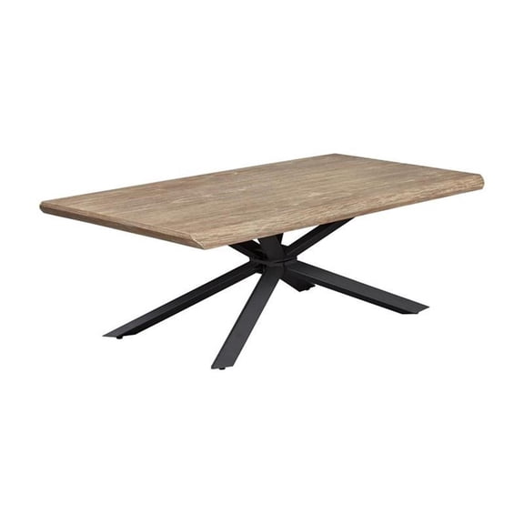 Pemberly Row 78" Engineered Wood and Steel Rectangular Dining Table in Gray