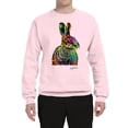 thumbnail image 2 of Wild Bobby, Colorful Rainbow Rabbit Animal Lover Unisex Crewneck Graphic Sweatshirt, Light Pink, 2XL, 2 of 3