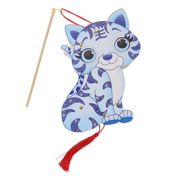 Durable White Paper and Cloth Tiger Shaped Lantern with Lights for Decor Great Gift 1Pc