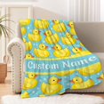 thumbnail image 5 of Personalized Cartoon Yellow Duck Baby Blankets with Name, Lightweight for All Seasons, Custom Baby Blanket As Festival Gifts Collection- Sofa, Living Room, Vacation House 40"x50" for Kids/Children, 5 of 6