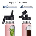 thumbnail image 6 of GEDUX 24oz Insulated Stainless Steel Water Bottle with 2 Leak Proof Lids (Spout Lid and Straw Lid) Wide Mouth for Sports and Travel, 6 of 7