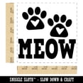 thumbnail image 2 of Meow Kitty Cat Paw Prints with Hearts Self-Inking Rubber Stamp Ink Stamper - Blue Ink - Large 1-1/2 Inch, 2 of 7