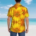 thumbnail image 6 of Xecao 3D Sunflowers print Hawaiian shirt - a stylish short-sleeve button-down for men, perfect for casual beach and tropical outings., 6 of 9