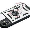 thumbnail image 6 of Sturdy Case for Apple iPhone 12 Mini (Not 12) with Slide Camera Window, Heavy Duty Military Grade Protection Phone Cover Built-in 360°Rotate Ring Stand for Apple iPhone 12 Mini SJ Silver, 6 of 14