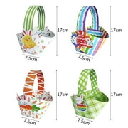 4pcs Easter Decoration Easter Gift Basket Bunny Rabbit Paper Bags for Egg Candy Cookie Packaging Box Easter Party Supplies B 4pcs As picture show