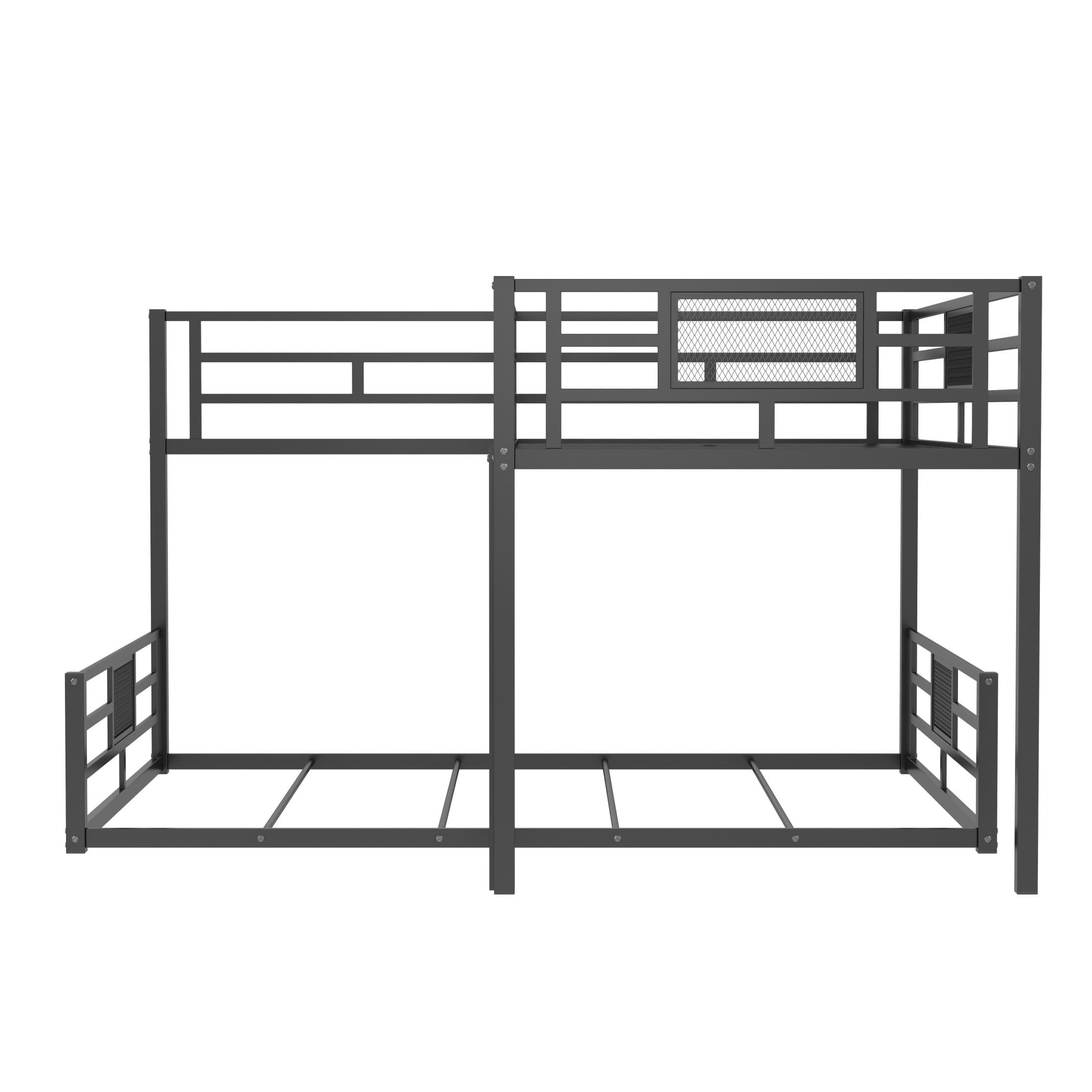 Noble House L-shaped Twin over Full Metal Bunk Bed, Space-Saving Steel Bunk Bed Frame, Space Saving Design, Black