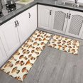 thumbnail image 2 of Mushroom and Chanterelle Cream Pattern Anti Fatigue Kitchen Rugs Set Of 2, Non Slip Washable Decorative Floor Mats for Kitchen Sink Laundry, 17"x30" and 17"x47", 2 of 6