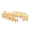 thumbnail image 3 of Teak Dining Set:12 Seater 13 Pc -118" Rectangle Table, 10 Armless and 2 Osborne Arm/ Captain Chairs Outdoor Patio Grade-A Teak Wood WholesaleTeak #WMDSOSf, 3 of 7