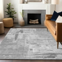 Addison Rugs Chantille Indoor/Outdoor Transitional Blocks Gray Washable Rectangle Rug, 10' x 14'