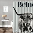 thumbnail image 2 of Orinice Cow Horns Snow Bathroom Decor Set Colorful Luxurious Graphic Print Polyester Fabric Fashion Shower Curtain with Hooks 69x72, 2 of 7