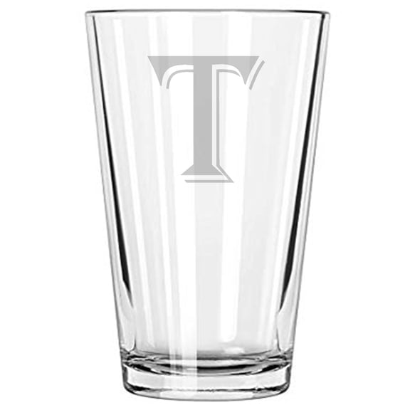 16OZ MONOGRAM BEER GLASS T