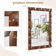 thumbnail image 3 of Gymax 42'' x 28'' Farmhouse Wall Mirror w/Solid Wood Frame Rubber Wood Rustic Style Brown, 3 of 10