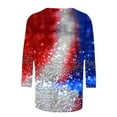 thumbnail image 5 of Sijiajgjfu Women's American Flag Heart Sequin Shirts 3/4 Sleeve Plus Size Independence Day Tunic Top Blouses Multicolor M, 5 of 5