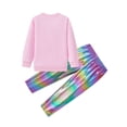 thumbnail image 5 of Toddler Girls 2-Piece Set Pink Rainbow Heart & Star Sweatshirt, Colorful Gradient Pants, Long Sleeve Outfit, 5T, 5 of 7