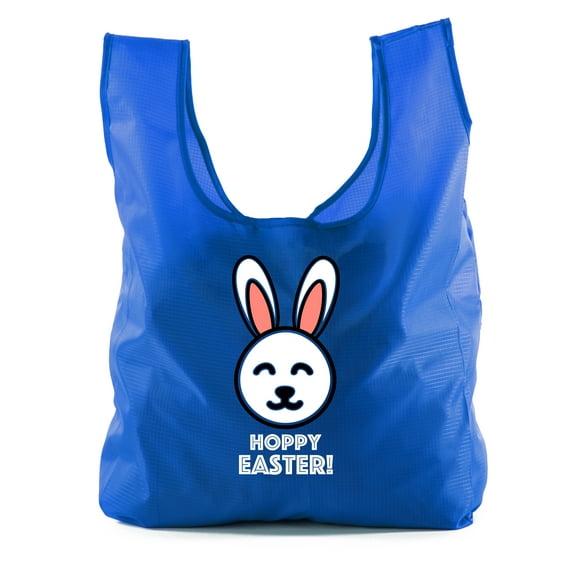 Easter Basket Bags, Bulk Reusable Grocery Bags, Easter Egg Hunt Tote Bags - Hoppy Easter
