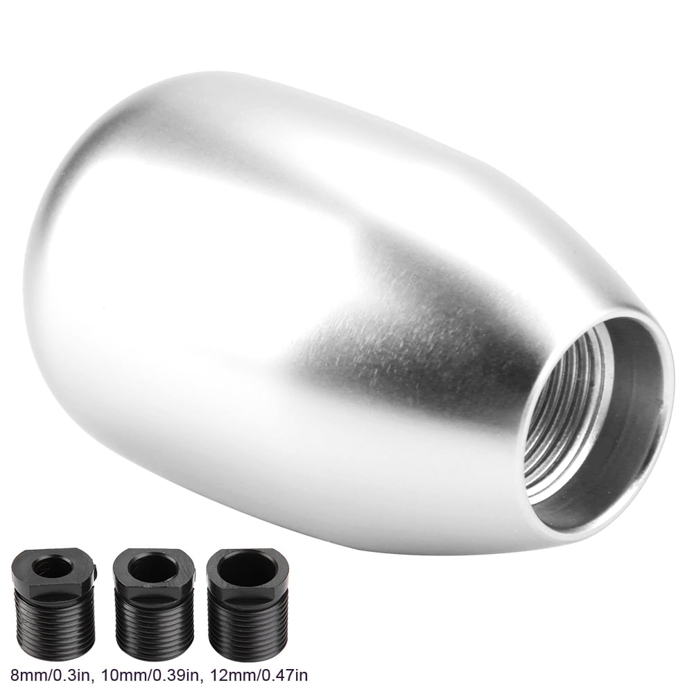 Car 5 Speed Manual Gear Shift Knob Durable Metal Shift Knob Shifter Lever Stick with 3 Adapters 8//10//12mm Silver
