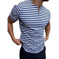 thumbnail image 1 of Fashnice Hauts pour Hommes Blouse à Manches Courtes Chandail T-Shirts Polo de Plage Confortable DT03-4 m, 1 of 2