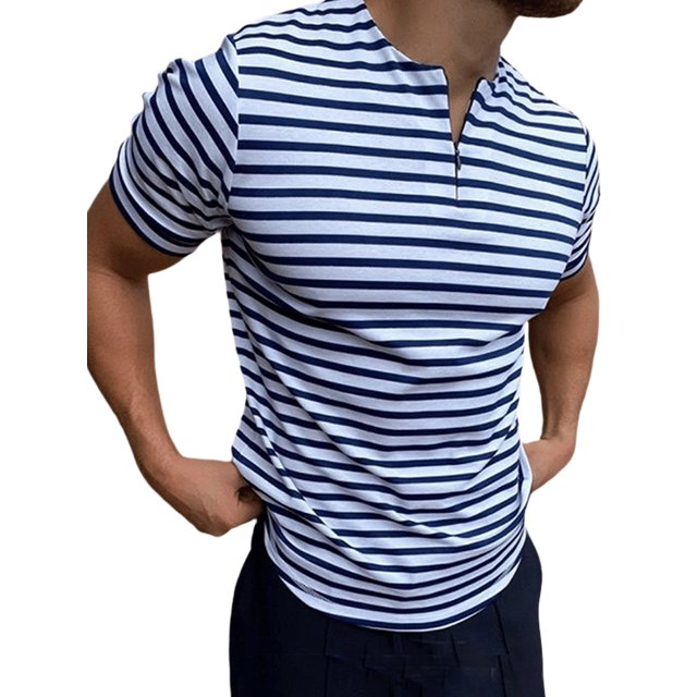 Fashnice Hauts pour Hommes Blouse à Manches Courtes Chandail T-Shirts Polo de Plage Confortable DT03-4 m