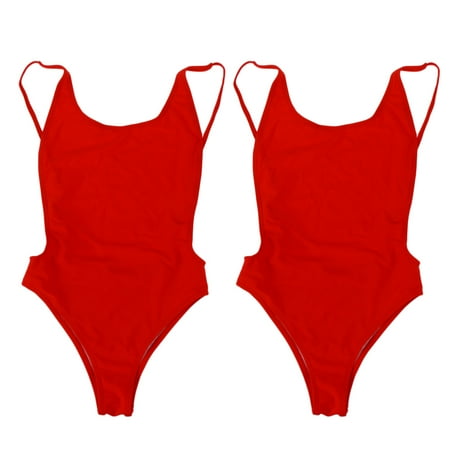 S Swimwear for Women Fashion-forward Swimsuit Elastic Swimsuits Backless Bikini Multicolor Red