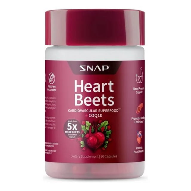 Snap Supplements Heart Beets, polvo de raíz de remolacha orgánica del USDA, 8.82 oz (cápsulas)