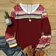 thumbnail image 5 of Blusa cómoda de manga larga con cuello en V y estampado a rayas para mujer Fridja  FKASFK4933, 5 of 5