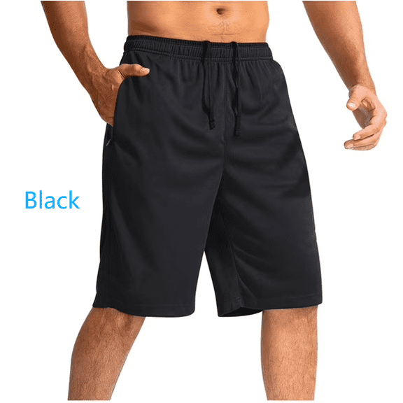 Men's Athletic Shorts with Pockets 11" Long Basketball Shorts Lightweight Quick Dry Gym Workout Shorts