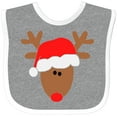 thumbnail image 3 of Inktastic Christmas Cute Reindeer in Santa Hat Boys or Girls Baby Bib, 3 of 4