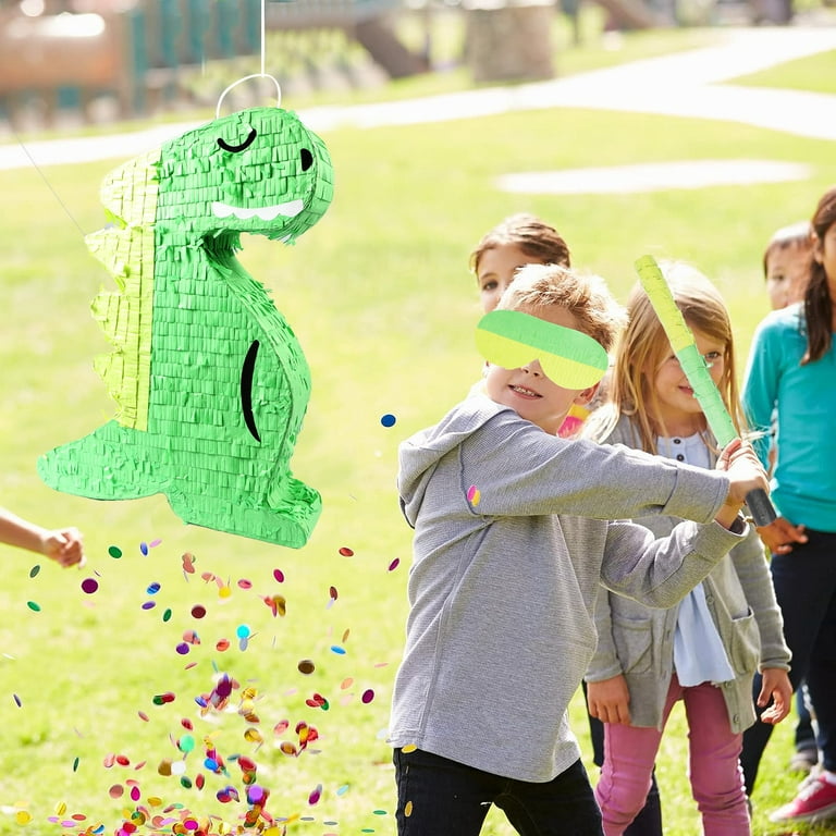 Dinosaur Pinata Bundle with a Blindfold and Bat (17x13x4 Inches), Perfect  for Birthday Parties, Animal Theme Parties, Decorations