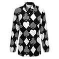thumbnail image 4 of Poker Cards Print Blouse Female Card Suits Casual Loose Blouses Long-Sleeve Modern Shirt Printed Clothing Large Size, 4 of 7
