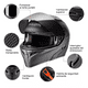 thumbnail image 5 of Casco Abatible Certificado Dot Para Moto Negro TALLA L, 5 of 5
