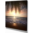 thumbnail image 2 of Tropical Beach with Palm Leaves - Seashore Canvas Art Print, 2 of 3