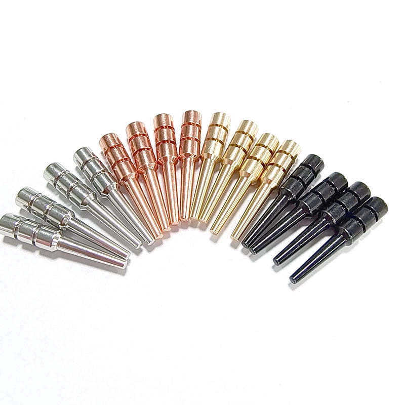 Steel and brass pins, 12 pieces, 3 silver 3 black 3 gold 3 copper, 1/8 holes, Marking bar
